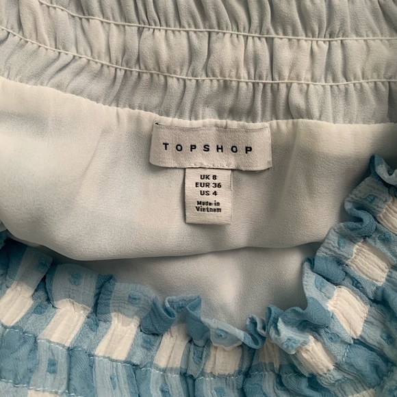 TOPSHOP Gingham Smocked Tiered Midi Skirt - Picture 7 of 8